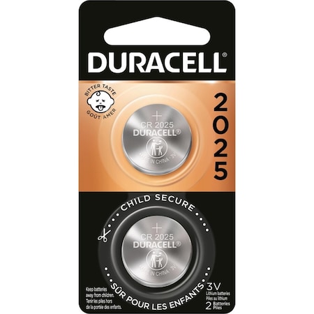 Duracell Duracell Lithium Coin 2025 3 V 165 mAh Medical Battery 2 pk DL2025B2PK08